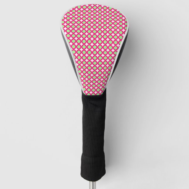 Couvre-club De Golf Pink and Green Circles (Devant)