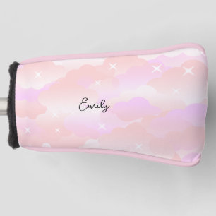Couvre-club De Golf Pink clair Aesthétique nuages fluffants nom person