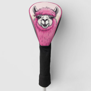 Couvre-club De Golf Pink Joyeux Lama souriant