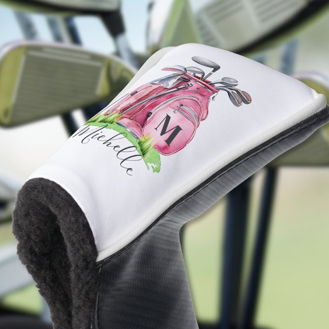 Couvre-club De Golf Pink Monogram (Pink Monogram Golf Head Cover)