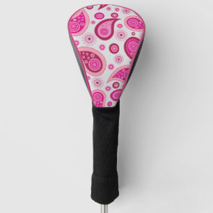 COUVRE-CLUB DE GOLF PINK PAISLEY BOHO GOLF DRIVER COVER
