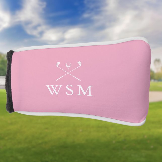 Couvre-club De Golf Pink Personnalisé Monogram Golf Clubs Golf Head (Pink Personalized Monogram Golf Clubs Golf Head Golf Head Cover)