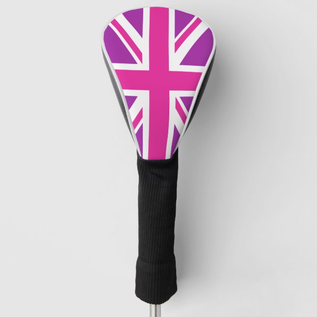 Couvre-club De Golf Pink & Purple Union Jack/Flag (Devant)