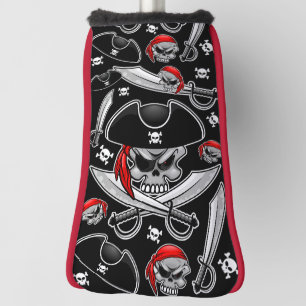 Couvre-club De Golf Pirate Skull avec Sabres croisés
