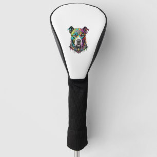 Couvre-club De Golf pitbull coloré