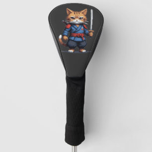 Couvre-club De Golf Pixel de chats Samurai