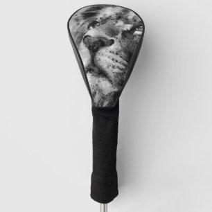 Couvre-club De Golf Placid Lion Face Argent