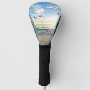 Couvre-club De Golf Plage avec oiseaux volant au-dessus de l'eau Pilot
