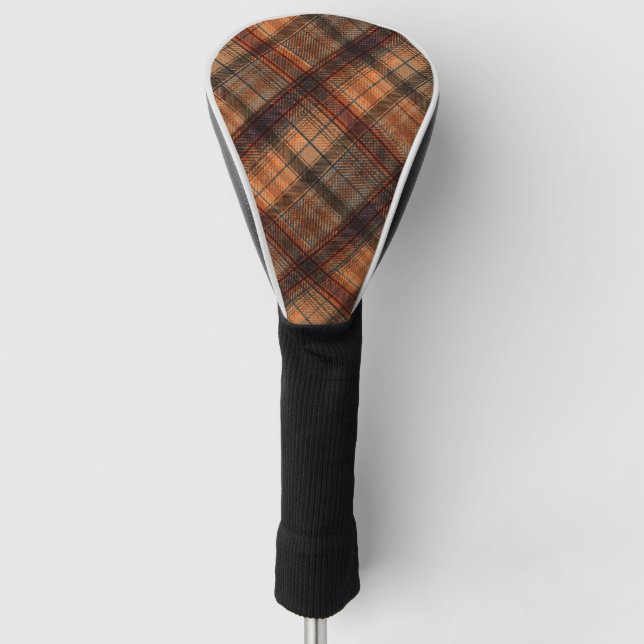 Couvre-club De Golf Plaid écossais écossais écossais écossais marron o (Devant)