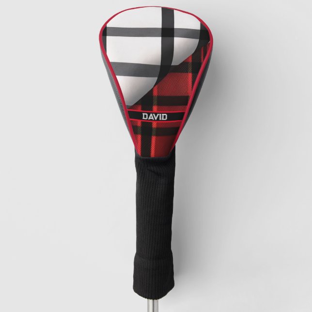Couvre-club De Golf Plaid Moderne Abstraite Rouge Noir Plaid Collectio (Devant)