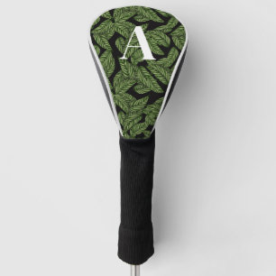 Couvre-club De Golf Plante de feuille tropicale moderne Imprimer Monog