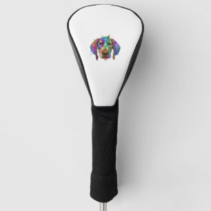 Couvre-club De Golf Pointeur Allemand Brun Chien Visage Coloré Pop A