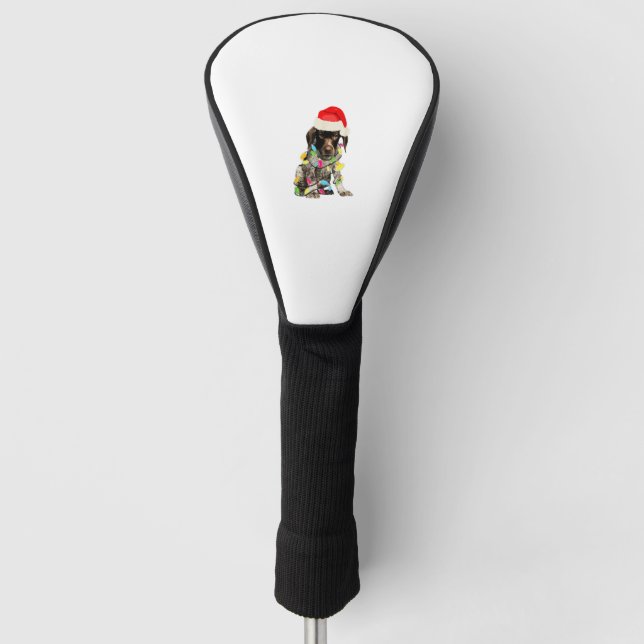 Couvre-club De Golf Pointeur court allemand Design de Noël (Devant)