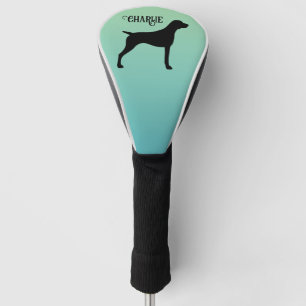 Couvre-club De Golf Pointeur court allemand Silhouette Nom personnalis