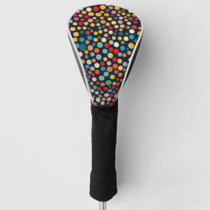 Couvre-club De Golf Pois colorés sur Arrière - plan foncé