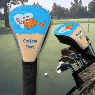 Couvre-club De Golf Poisson et appât en amour Golf Tête de couverture