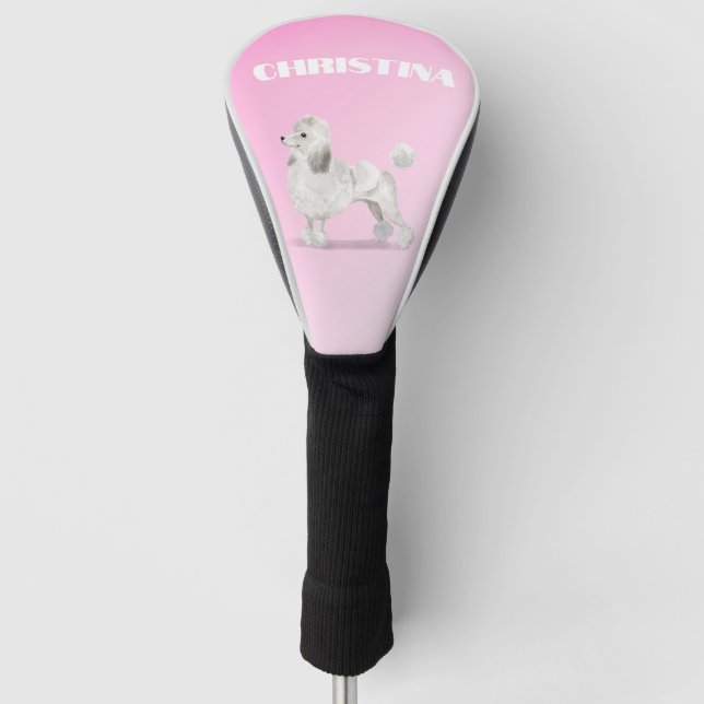 Couvre-club De Golf Poodle Amoureux des chiens rose personnel (Devant)