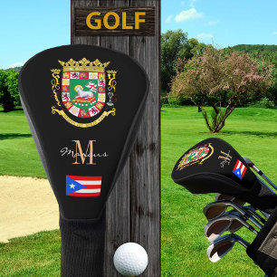 Couvre-club De Golf Porto Rico & Drapeau Clubs de Golf Monogrammes Cou