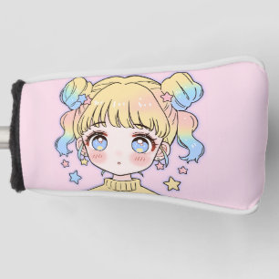 Couvre-club De Golf Portrait de fille étoile pastel Kawaii