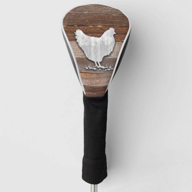 Couvre-club De Golf Poulets rustiques (planches Brown) (Devant)