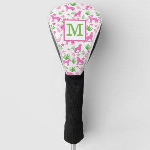Couvre-club De Golf Preppy White Cheetah Monogramme