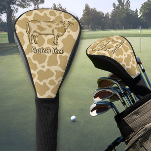 Couvre-club De Golf Profil de la vache Coque de tête de golf