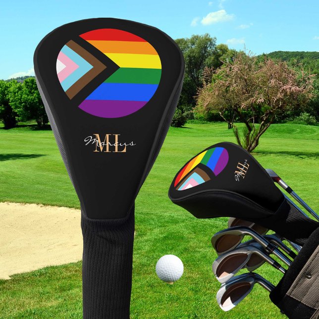Couvre-club De Golf Progrès Rainbow Flag golf, monogrammed / LGBTQ (Créateur téléchargé)