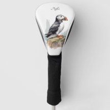 Puffin sur une aquarelle rocheuse, personnalisé