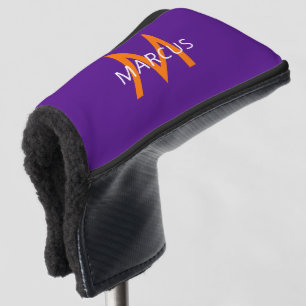 Couvre-club De Golf Purple Personnalisé Monogramme Style Blade Putter