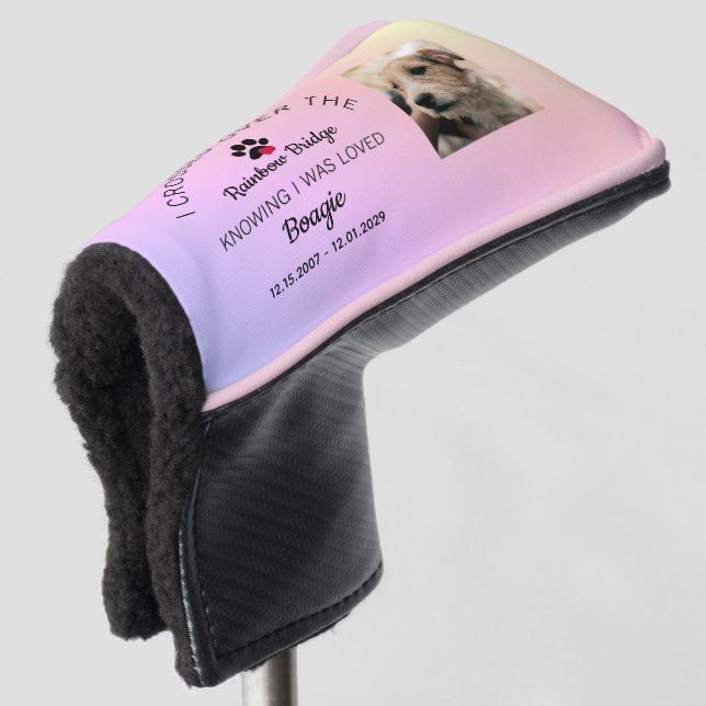Couvre-club De Golf Rainbow Bridge Custom Photo Pet Memorial Putter (Devant 3/4)