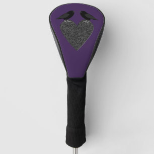 Couvre-club De Golf Ravens gothiques et Coeur noir