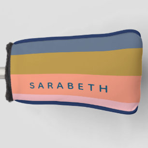 Couvre-club De Golf Rayures Modernes Élégantes Beiges Jolis Tons Terre