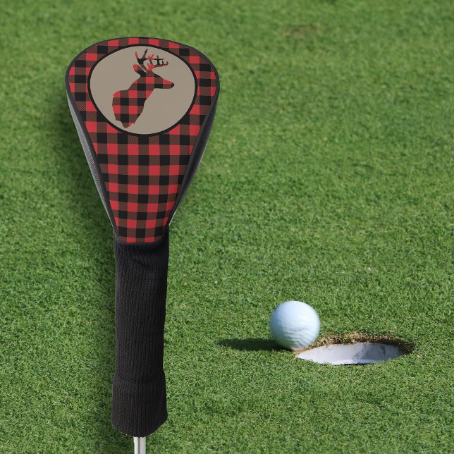 Couvre-club De Golf Red Black Buffalo Plaid (Créateur téléchargé)