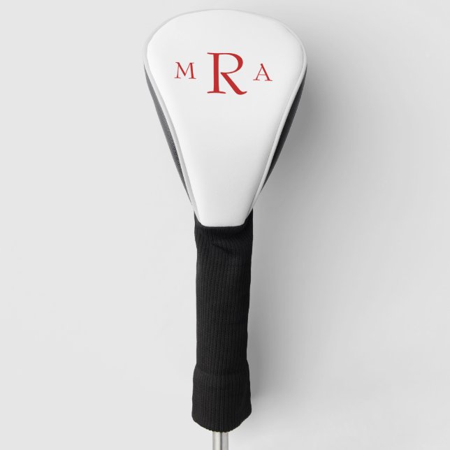 Couvre-club De Golf Red Monogram Driver Golf Head Coque (Devant)