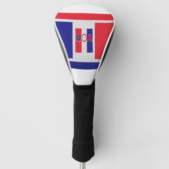 Couvre-club De Golf Red White Blue USA Golf Driver Cover (Devant)