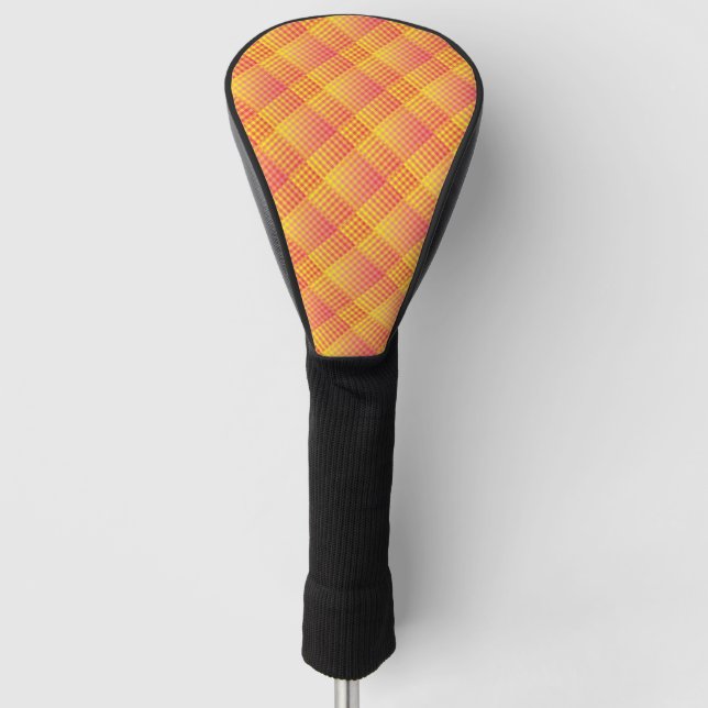 Couvre-club De Golf Red Yellow Checker Abstract Pattern (Devant)