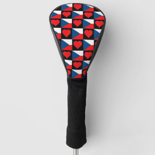 Couvre-club De Golf République tchèque Golf Lover Heart Motif tchèque