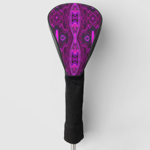 Couvre-club De Golf Rétro Abstrait Hot Pink et Magenta Motif