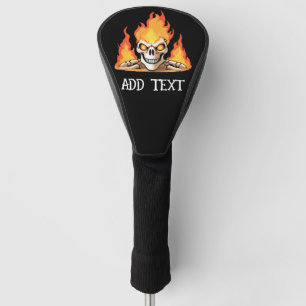 Couvre-club De Golf Rétro Dead Burning squelette Crâne en feu do-it-yo