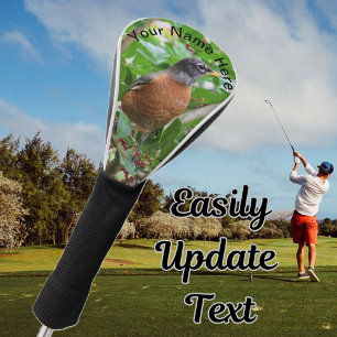 Couvre-club De Golf Robin américain personnalisé