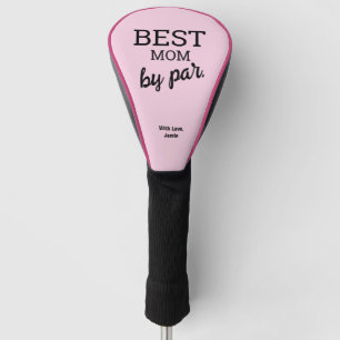 Couvre-club De Golf Rose noir Meilleure MAMAN par Typographie Personna