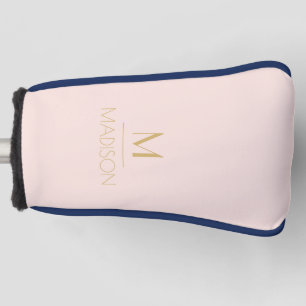 Couvre-club De Golf Rose & Or Monogramme Personnalisé   Golf de Nom Go