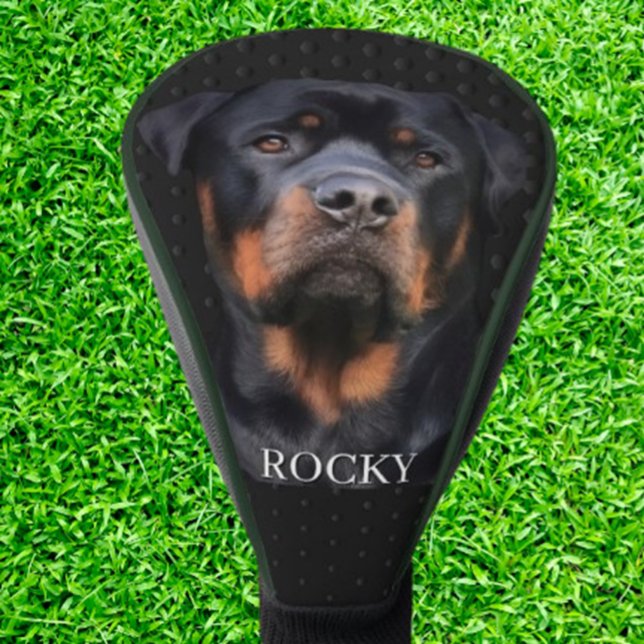 Couvre-club De Golf  Rottweiler Dark Grey (Protect your clubs in style with our Rottweiler golf head cover featuring dark grey dots)
