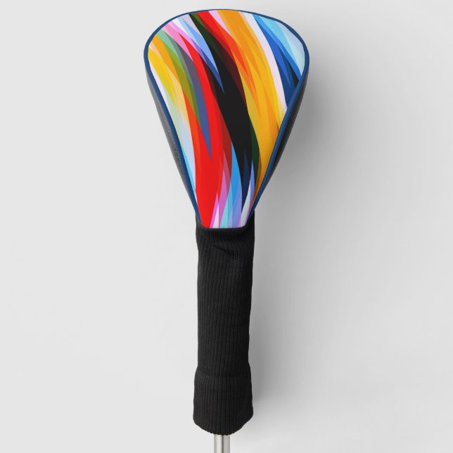 Couvre-club De Golf Rouge bleu jaune noir (Devant)