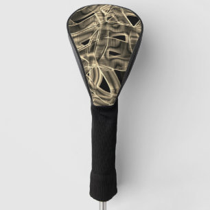 Couvre-club De Golf Rubans courbés beiges, contrastés par des lignes e