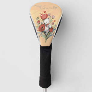 Couvre-club De Golf Saint-Valentin avec ours en peluche riche