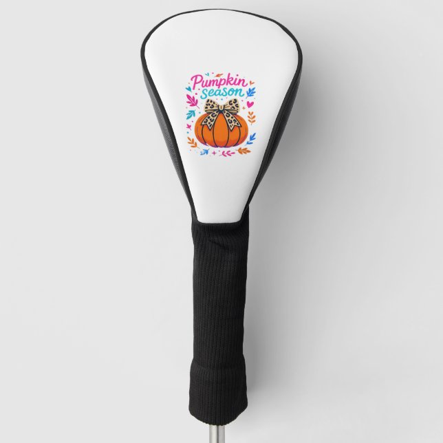 Couvre-club De Golf Saison citrouille Leopard Bow Design - mignon auto (Devant)
