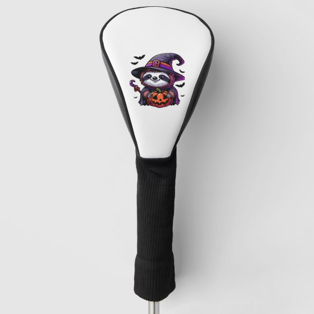 Couvre-club De Golf Scary Halloween Sloth Witch Hat Costume Spooky Sea (Devant)