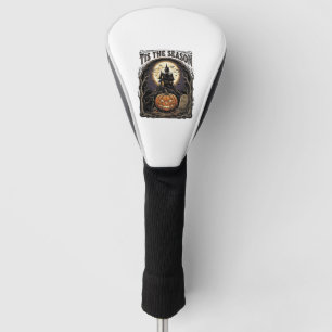 Couvre-club De Golf Scène de saison vintage citrouille chat Halloween