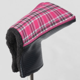 Couvre-club De Golf Scotland Pink et Black Tartan Plaid